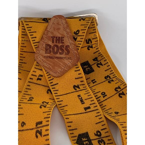 The Boss Suspenders XL 2" x 45"-72" Bright Yellow Tape Measure Ruler Adjustable - Picture 6 of 9